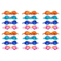 Kids Swimming Goggles Fish Design with Ear Plugs Assorted Colours - Random Colour Supplied Pack of 6