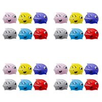 Kids Swimming Cap Mrs Fish Assorted Colours - Random Colour Supplied Pack of 4