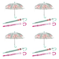 Kids Clear Dome Umbrella Fox Print - Random Colour Supplied Pack of 4