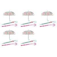 Kids Clear Dome Umbrella Fox Print - Random Colour Supplied Pack of 5
