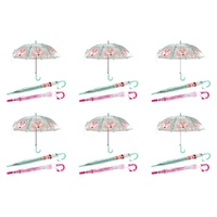 Kids Clear Dome Umbrella Fox Print - Random Colour Supplied Pack of 6