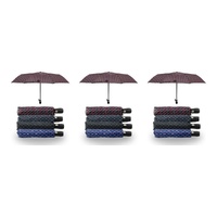 Compact Folding Umbrella Geometric Prints Push Button Assorted - Random Design and Colour Supplied Pack of 3