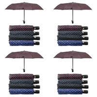 Compact Folding Umbrella Geometric Prints Push Button Assorted - Random Design and Colour Supplied Pack of 4