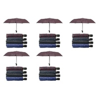 Compact Folding Umbrella Geometric Prints Push Button Assorted - Random Design and Colour Supplied Pack of 5