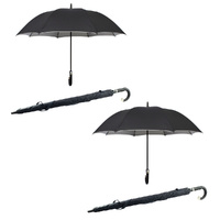2 Pack Reflective Lined Umbrella with Cover Wind Resistant Compact for Men Women