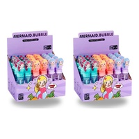 Mermaid Bubble Wand Bottles Counter Display of 24 Bundle of 2