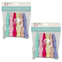 Beauty & Me Hair Clips 6 Pack Pastel Crocodile Styling Clips for All Hair x 2