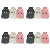 Health & Beauty Soft Plush Hot Water Bottle Cover Sleepy Eyes with Velcro - Random Colour Supplied Pack of 4