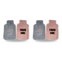 Health & Beauty Soft Plush Hot Water Bottle Cover Hug Me with Velcro - Random Colour Supplied Pack of 2