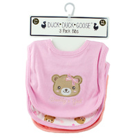 Duck Duck Goose 3pc Baby Bib Set DaddyÕs Girl Bear Design 0Ð6 Months