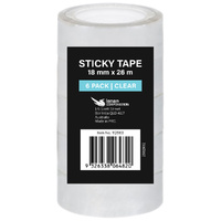 Packaging Tape 18mm x 26m 6 Pack Clear Strong Adhesive