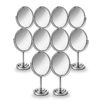 Oval Vanity Mirror 25cm x 13cm Chrome Swivel Stand Pack of 10