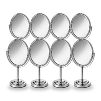 Oval Vanity Mirror 25cm x 13cm Chrome Swivel Stand Pack of 8