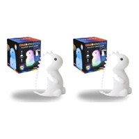 InnoVibe Colour-Changing Squishy Dinosaur Silicone Touch Lamp Pack of 2