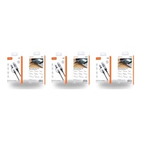 4 in 1 Multi Charging Cable USB-A and USB-C to USB-C and Lightning PD 60W 1.2m Black Pack of 3