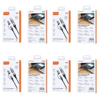 4 in 1 Multi Charging Cable USB-A and USB-C to USB-C and Lightning PD 60W 1.2m Black Pack of 4