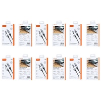 4 in 1 Multi Charging Cable USB-A and USB-C to USB-C and Lightning PD 60W 1.2m Black Pack of 6