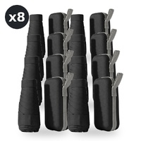 Mini Compact Umbrella with Zip Case Black Pack of 8