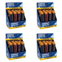 Compact Umbrellas Assorted Colours Counter Display of 12 Bundle of 4