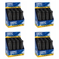 Compact Umbrellas Black Counter Display of 12 Bundle of 4