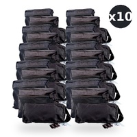 Travel Now Travel Pouch Set 3 Black Packing Bags for Toiletries & Gear Pack of 10