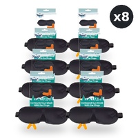 Travel Now Contoured Eye Mask & Ear Plugs Set 3D Sleep Mask for Travel Pack of 8
