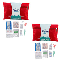 Travel Now 35pc First Aid Kit Red Travel Pouch Emergency Essentials x 2