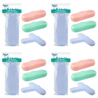 Travel Now Toothbrush & Toothpaste Holder Assorted Colours - Random Colour Supplied Pack of 4