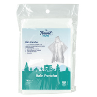 Travel Now Clear Waterproof Rain Poncho One Size Fits Most Reusable
