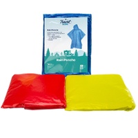Travel Now Rain Poncho Hooded Reusable One Size - Random Colour Supplied