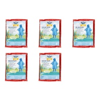 Travel Now Kids Rain Poncho Hooded Ages 4-10 - Random Colour Supplied Pack of 5