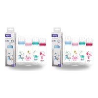 Momeasy Standard Neck Baby Feeding Bottle 240mL Anti-Colic 0m+ - Random Design and Colour Supplied Pack of 2
