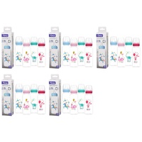 Momeasy Standard Neck Baby Feeding Bottle 240mL Anti-Colic 0m+ - Random Design and Colour Supplied Pack of 5