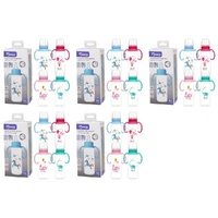 Momeasy Standard Neck Baby Feeding Bottle 240mL with Handles 0m+ - Random Design and Colour Supplied Pack of 5