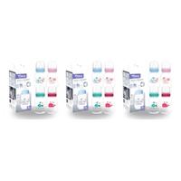 Momeasy Standard Neck Baby Feeding Bottle 120mL Anti-Colic 0m+ - Random Design and Colour Supplied Pack of 3