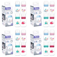 Momeasy Standard Neck Baby Feeding Bottle 120mL Anti-Colic 0m+ - Random Design and Colour Supplied Pack of 4
