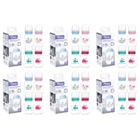 Momeasy Standard Neck Baby Feeding Bottle 120mL Anti-Colic 0m+ - Random Design and Colour Supplied Pack of 6