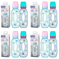 Momeasy Standard Neck Baby Feeding Bottle 270mL Easy Grip 0m+ - Random Design and Colour Supplied Pack of 4