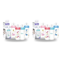 Momeasy Wide Neck Baby Feeding Bottle 330mL Anti-Colic 0m+ - Random Design and Colour Supplied Pack of 2