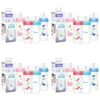 Momeasy Wide Neck Baby Feeding Bottle 330mL Anti-Colic 0m+ - Random Design and Colour Supplied Pack of 4