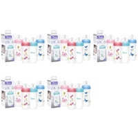 Momeasy Wide Neck Baby Feeding Bottle 330mL Anti-Colic 0m+ - Random Design and Colour Supplied Pack of 5