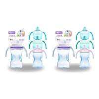 Momeasy Soft Spout Training Cup 300mL with Handles and Lid 6m+ - Random Colour Supplied Pack of 2