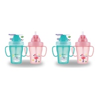 Momeasy Baby Training Cup 210mL with Straw and Handles 9m+ - Random Design and Colour Supplied Pack of 2