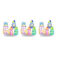 Momeasy Kids Water Bottle 450mL with Straw and Strap - Random Design and Colour Supplied Pack of 3