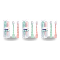 Momeasy Silicone Tip Baby Spoon Set 2 Pack in Plastic Case Bundle of 3