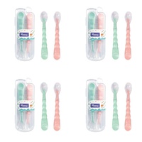 Momeasy Silicone Tip Baby Spoon Set 2 Pack in Plastic Case Bundle of 4