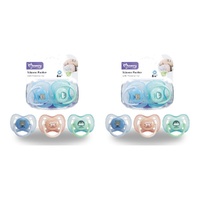 Momeasy Silicone Pacifier 2 Pack with Protective Caps 6m+ - Random Design and Colour Supplied Bundle of 2