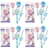 Momeasy Pacifier Clip Dummy Holder 0m+ - Random Design and Colour Supplied Pack of 4