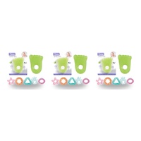 Momeasy EVA Gel Filled Teether 4m+ - Random Design Supplied Pack of 3