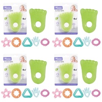 Momeasy EVA Gel Filled Teether 4m+ - Random Design Supplied Pack of 4